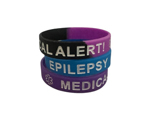 SIL-33 Kids/Youth Epilepsy Silicone Bracelet 3 Pc Set