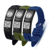 AM1443-QR Silicone Medical ID Bracelet With QR Code 3 Color Choices