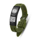 AM1443-QR Silicone Medical ID Bracelet With QR Code 3 Color Choices