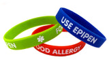 SIL-14  Child/Youth Food Allergy Use Epipen Silicone Bracelet Set