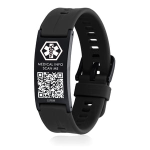 MD1469-QR Silicone Medical ID Bracelet With QR Code 6 Color Choices