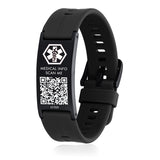 MD1469-QR Silicone Medical ID Bracelet With QR Code 6 Color Choices