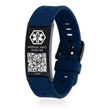 MD1469-QR Silicone Medical ID Bracelet With QR Code 6 Color Choices