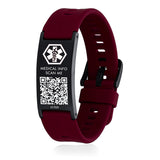 MD1469-QR Silicone Medical ID Bracelet With QR Code 6 Color Choices