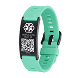 MD1469-QR Silicone Medical ID Bracelet With QR Code 6 Color Choices