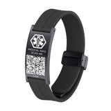 MD1515-QR Silicone Medical ID Bracelet With QR Code 3 Color Choices