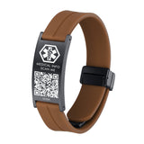 MD1515-QR Silicone Medical ID Bracelet With QR Code 3 Color Choices