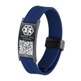 MD1515-QR Silicone Medical ID Bracelet With QR Code 3 Color Choices