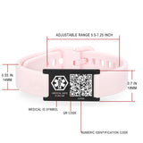 MD1539-QR Silicone Medical ID Bracelet With QR Code 6 Color Choices