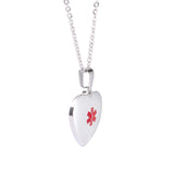 MP-0236 CUSTOM ENGRAVE Plump Heart Medical ID Stainless Pendant Necklace