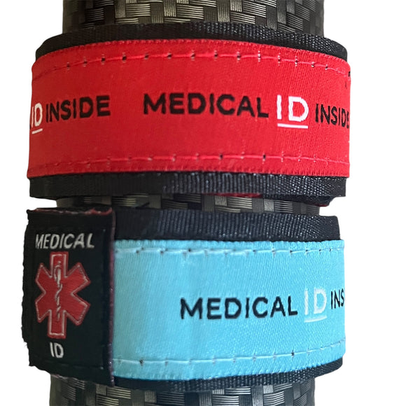 MI-KYA Kid, Youth, Small Adult Medical Alert ID Nylon Adjustable Bracelet Red & Blue