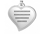 SP0176 Silver, Rose Gold, Gold Stainless Steel Medical ID Heart Charm CUSTOM ENGRAVE