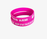 SIL-22 Pink No Bp/IV/Needles Silicone Bracelet